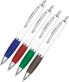 Contour Eco ballpen available Blue Green Red or Black grip with white barrel